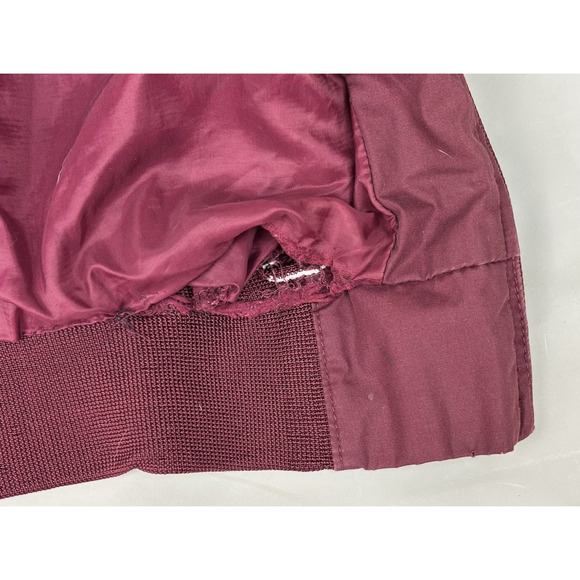 Vintage Members Only Burgandy Bomber Jacket Mens Large Full Zip - Picture 15 of 15